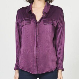 NWT Dear John  Adrianna Silky Satin Long Sleeve OVERSIZED XS ( Fits a S and M)